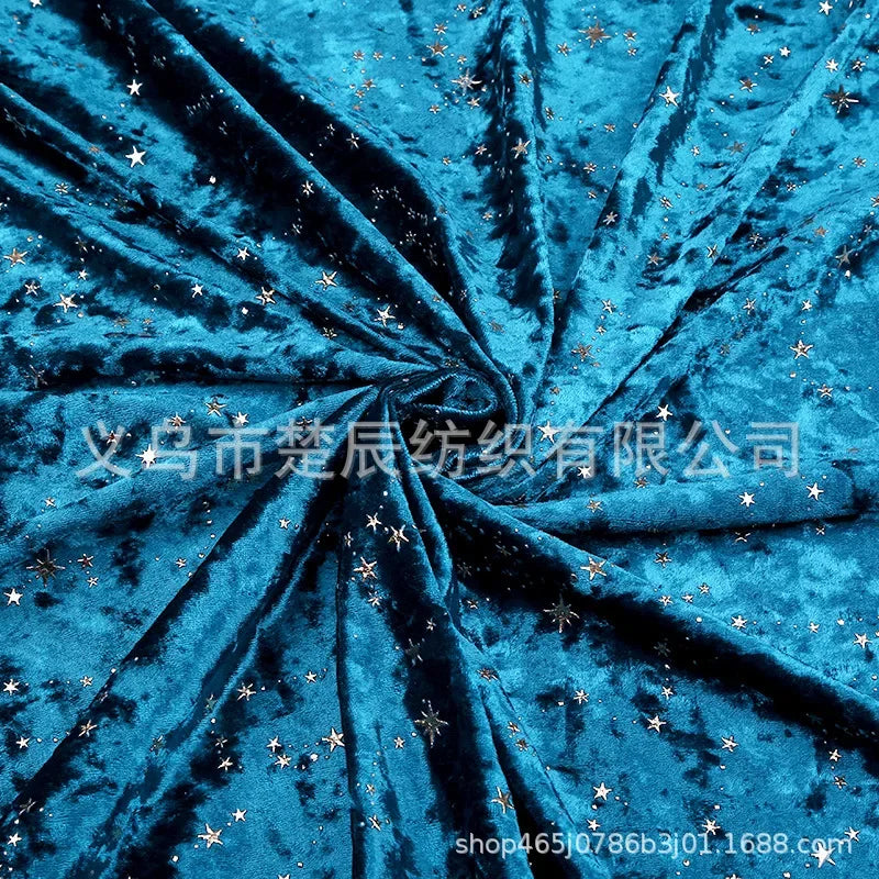 Bronzing Star Velvet Fabric By The Meter for Accessory Dress Pajamas Curtain Pillow Sofa Sewing Velour Cloth Stretch Warm Smooth