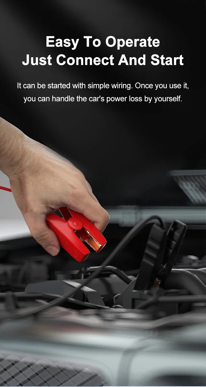 EAFC 12V Car Jump Start 600A-2000A Car Battery Starter Booster Auto Starting Device Emergency Start Portable Power Bank