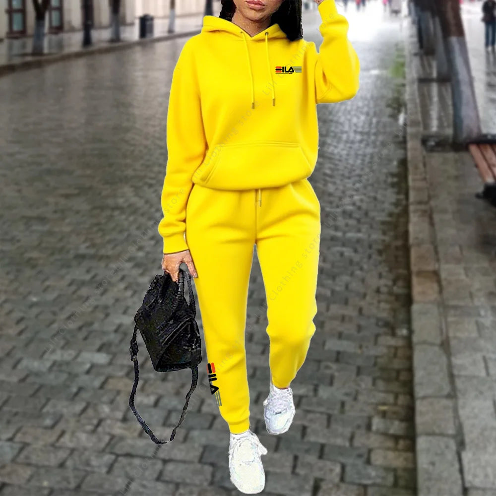 Crisluvᵀᴹ Women’s Winter Hooded Tracksuit 2-Piece Jogger Set Designer