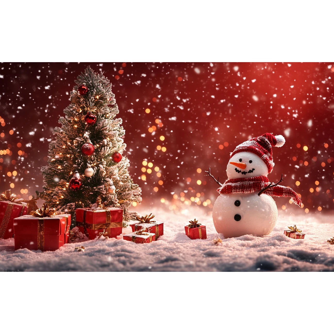 Christmas Decoration 2025 Photography Background Christmas Tree Snowman Photo Background Xmas Party Supplies Home Wall Banner