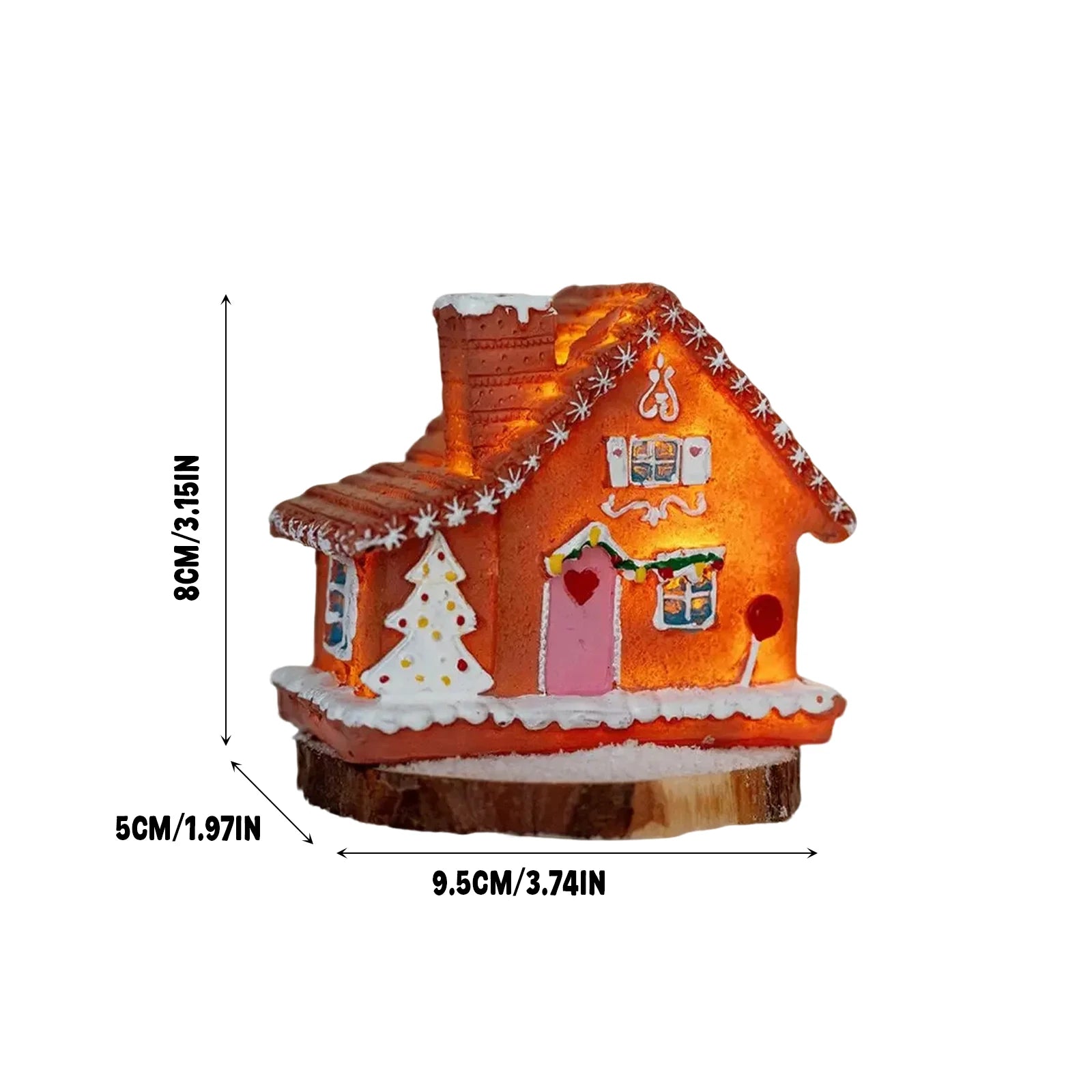 Christmas Desktop Decorations,Creative Resin Christmas Trees, Little Houses Photo Props,Miniature House Figurine Tabletop Decor