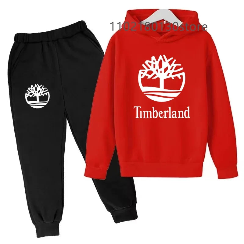 Kids Casual Spring Autumn 2pcs Letter Print Long Sleeve Hoodie+Pants Tracksuits 2-13 Years Boys Girls Fashion Child Clothes Sets