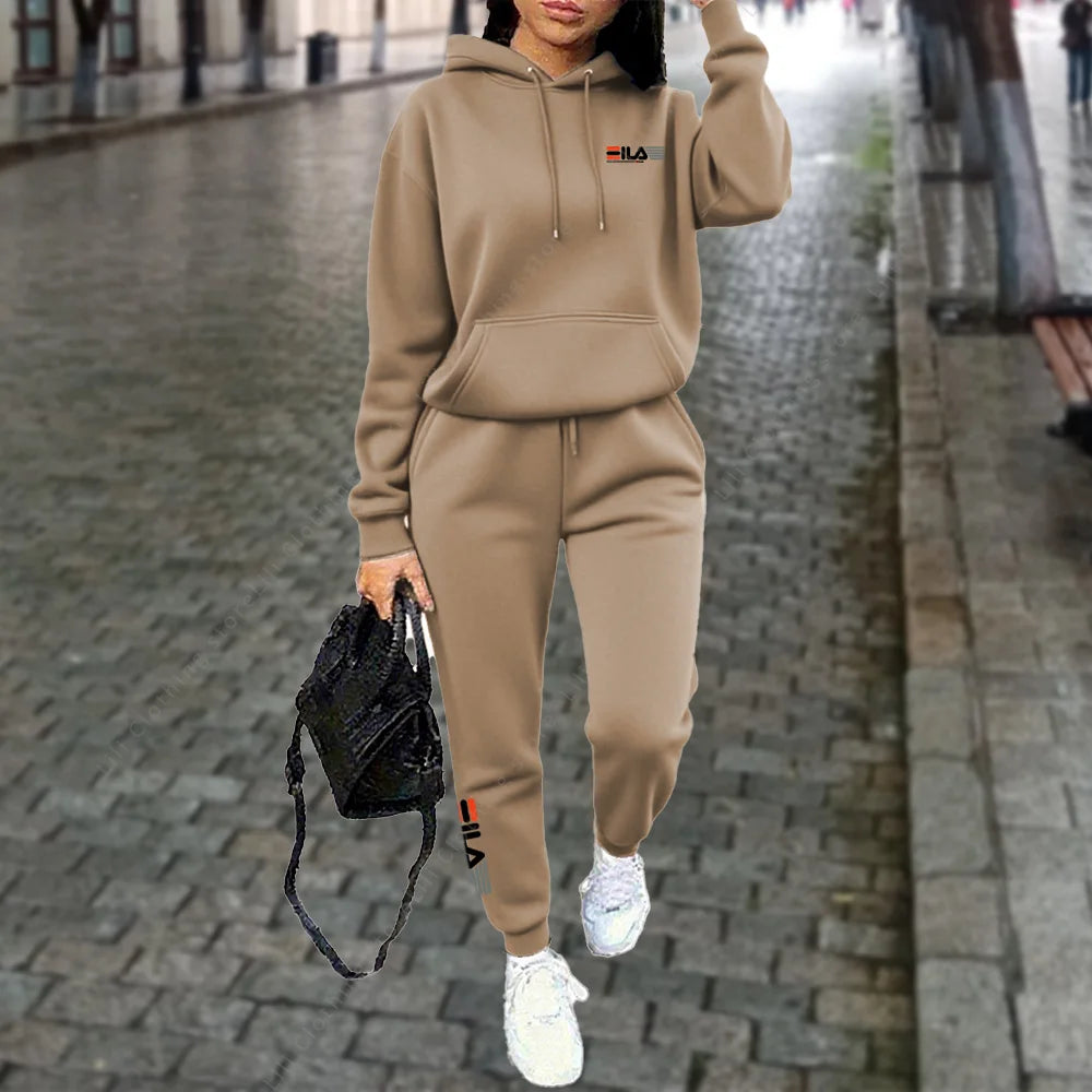 Crisluvᵀᴹ Women’s Winter Hooded Tracksuit 2-Piece Jogger Set Designer