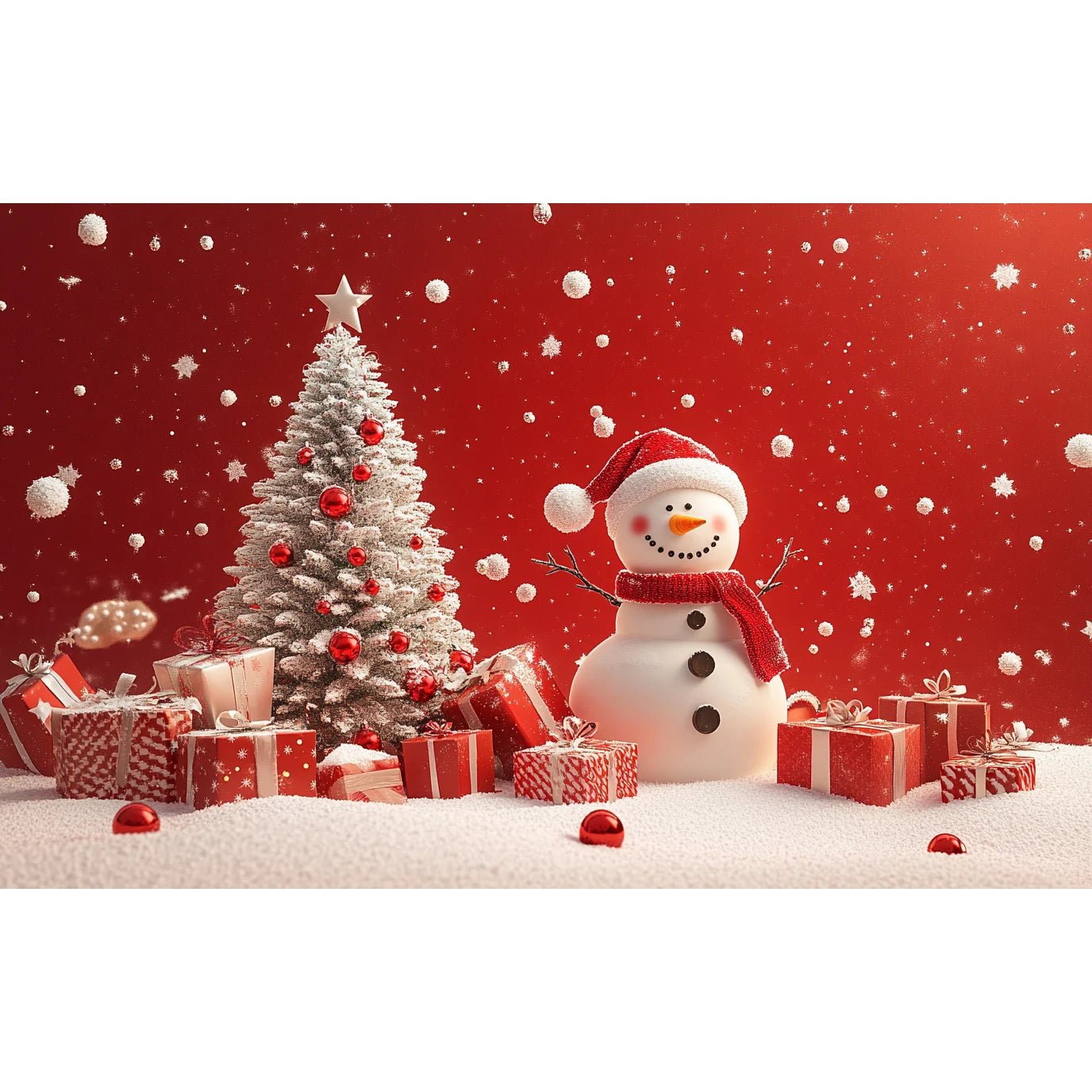 Christmas Decoration 2025 Photography Background Christmas Tree Snowman Photo Background Xmas Party Supplies Home Wall Banner