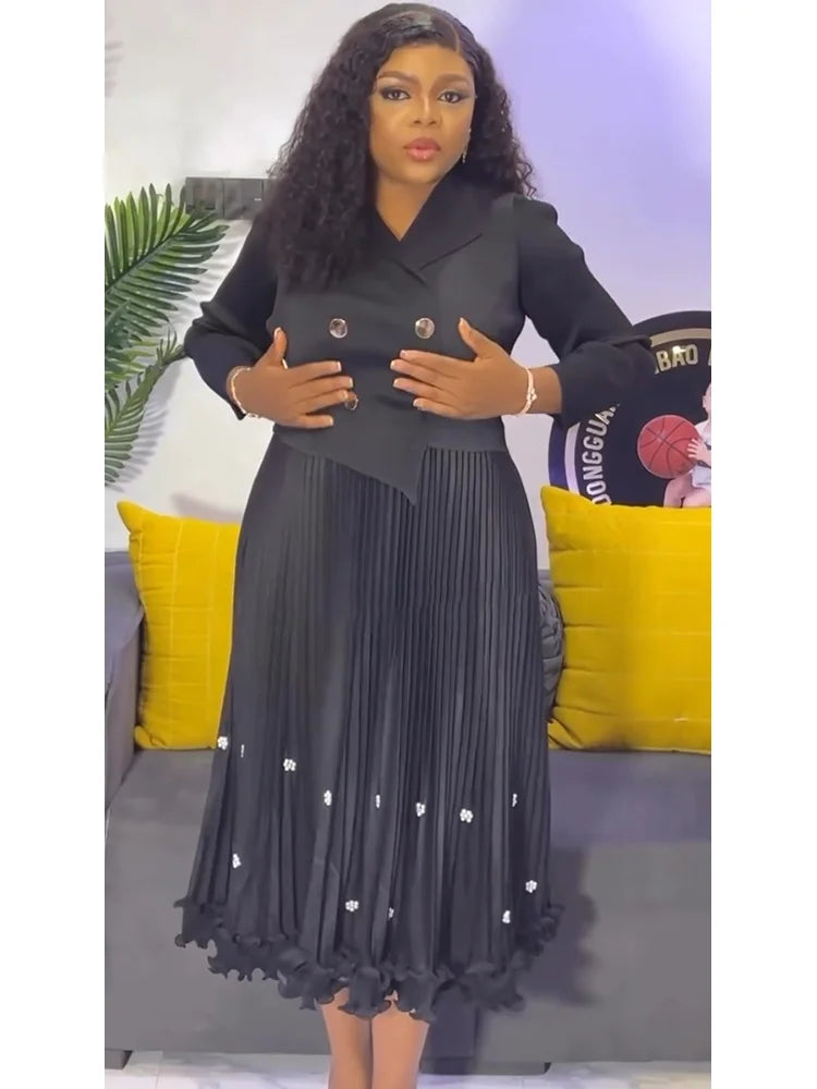 Pleated Long Dress Autumn Hot Sale Women&