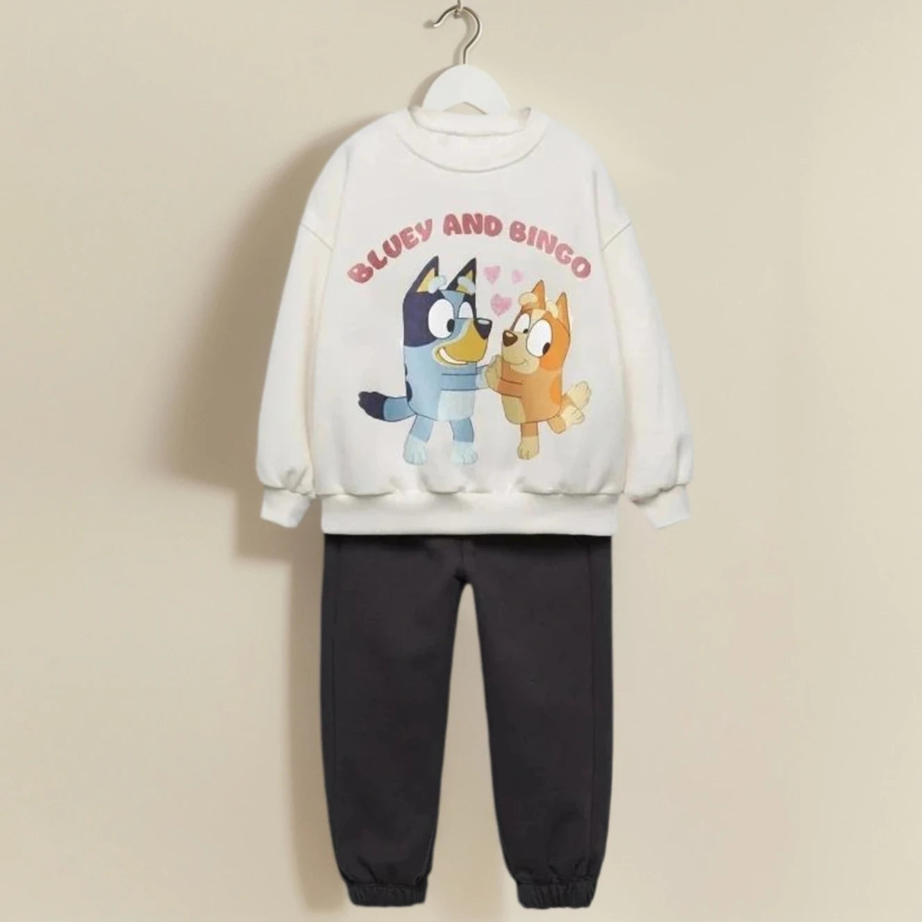 White Toddler Sweatshirt Sets Long Sleeve Crew Neck Hot Selling Sporty Casual Outfit Kids&