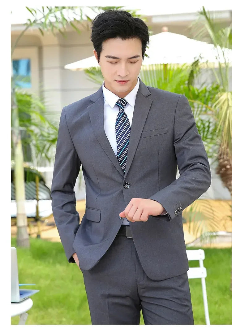 Crisluvᵀᴹ Men’s 8XL Business Suit Set – Slim Fit Blazer & Pants