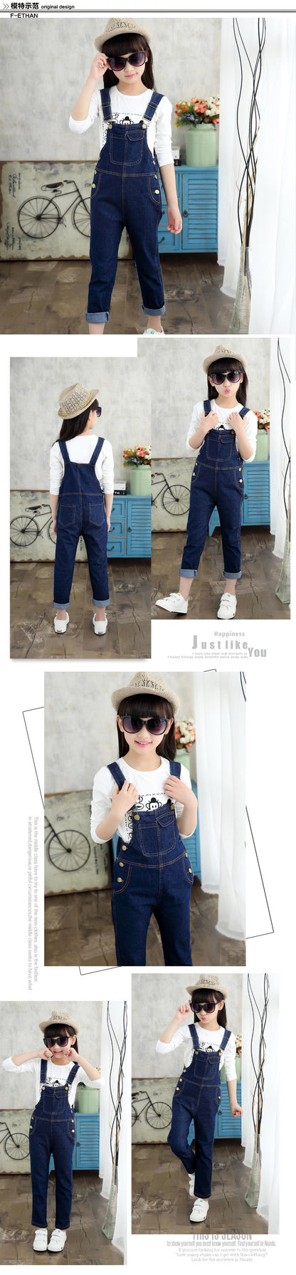 New Kids Denim Overalls for Teenagers Spring Jeans Dungarees Girls Pocket Jumpsuit Children Boys Pants For Age 5 7 9 11 13 Years
