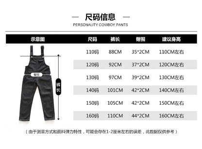 New Kids Denim Overalls for Teenagers Spring Jeans Dungarees Girls Pocket Jumpsuit Children Boys Pants For Age 5 7 9 11 13 Years