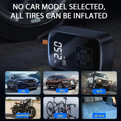 Digital Display Air Pump Portable Air Compressor LED Light Wireless Cordless Tire Inflation for Car Motorcycle Boat Tyre Balls