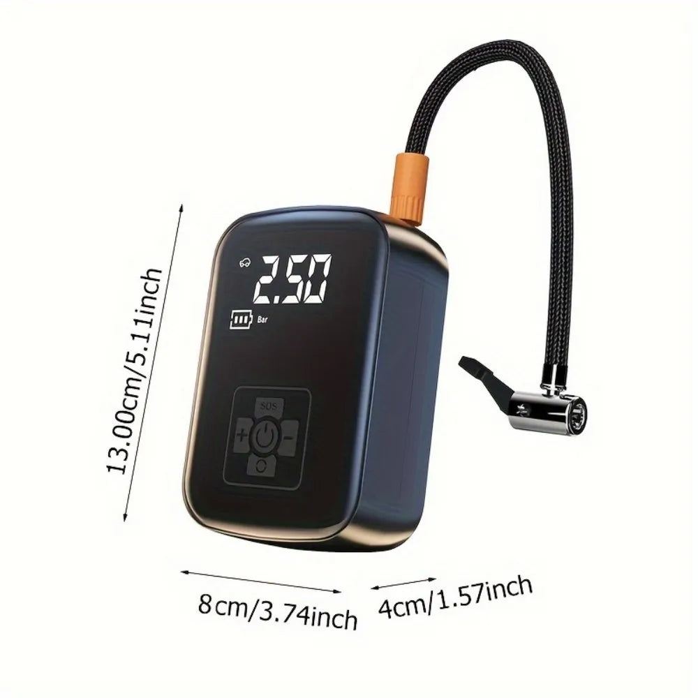 Digital Display Air Pump Portable Air Compressor LED Light Wireless Cordless Tire Inflation for Car Motorcycle Boat Tyre Balls