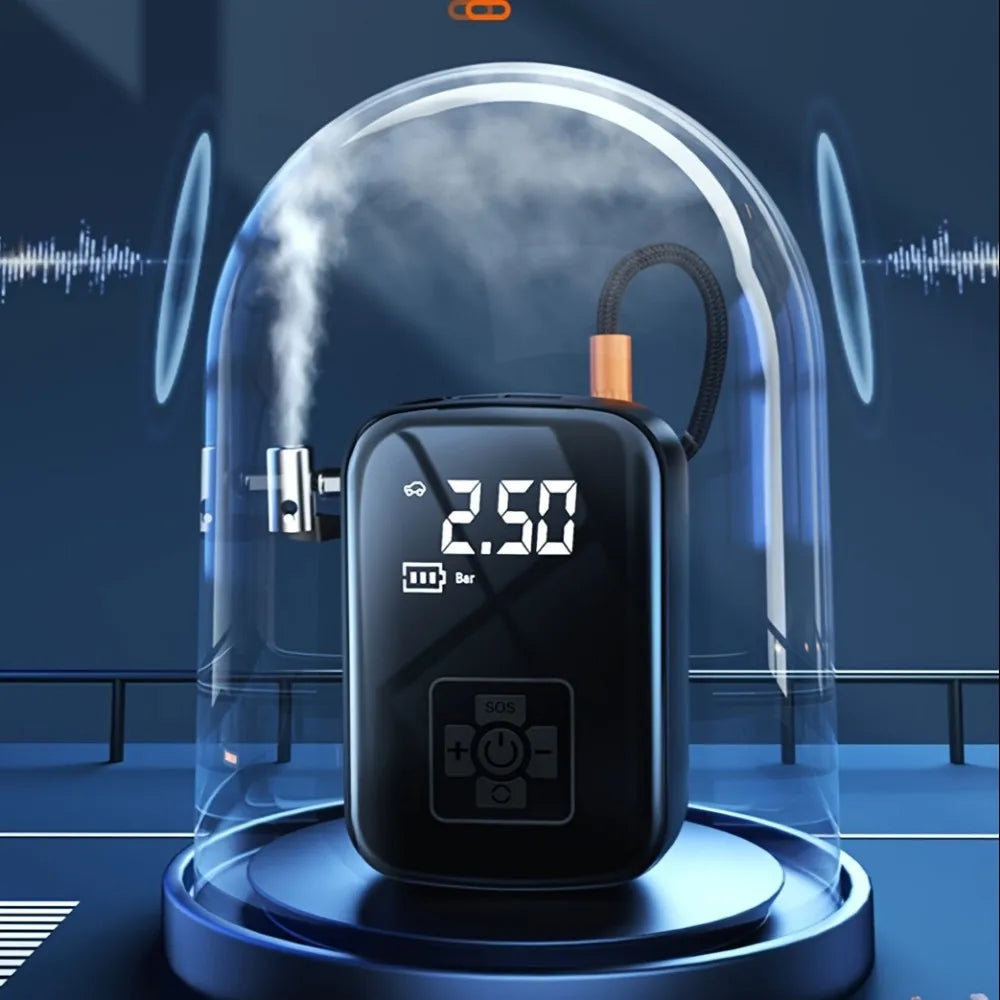 Digital Display Air Pump Portable Air Compressor LED Light Wireless Cordless Tire Inflation for Car Motorcycle Boat Tyre Balls