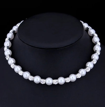 Crisluv™ Wedding Pearl Necklace, Bracelet &amp; Earrings Set
