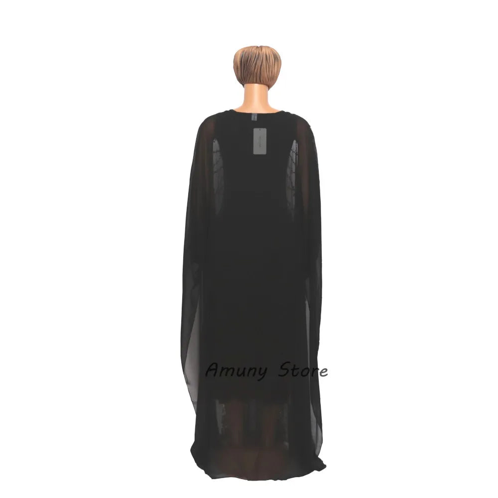 African Sequin Chiffon Maxi Dress Plus Size