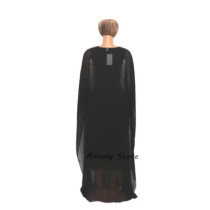African Sequin Chiffon Maxi Dress Plus Size