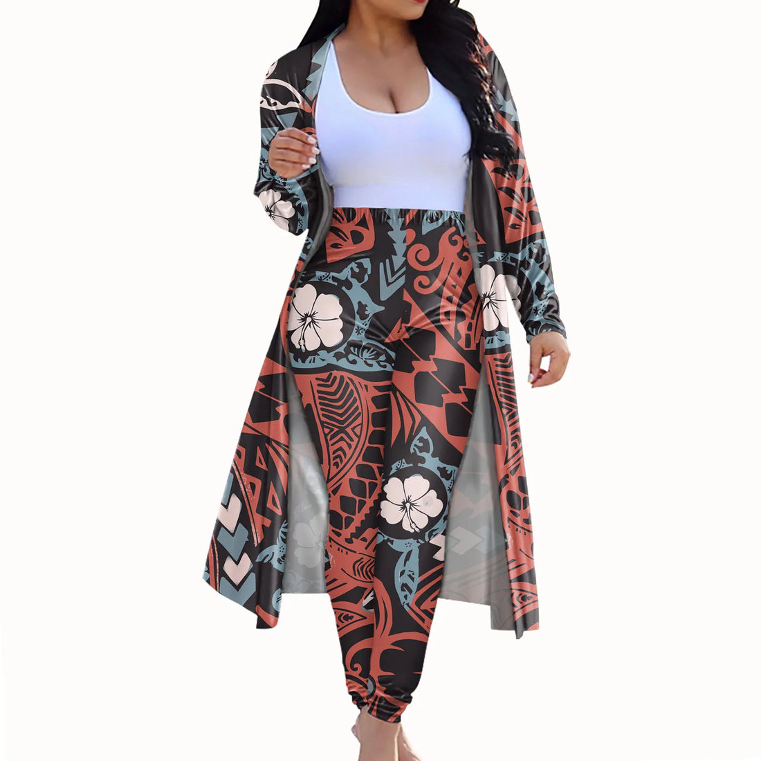 Women 2 Piece Sets Tassel Design Long Sleeve Cardigan Hoodies &amp; High Waist Bodycon Skinny Pants Sexy &amp; Club Outfit Suits Pattern