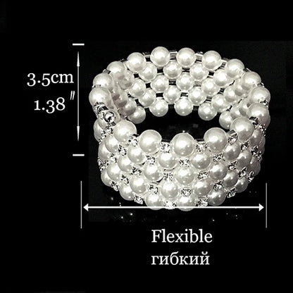 Crisluv™ Wedding Pearl Necklace, Bracelet &amp; Earrings Set