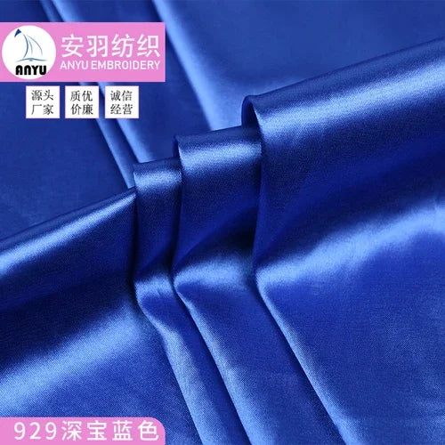 Stretch Satin Fabric By The Meter for Cheongsam Hanfu Dresses Sewing Plain Soft Skin-friendly High-density Cloth Thin Breathable