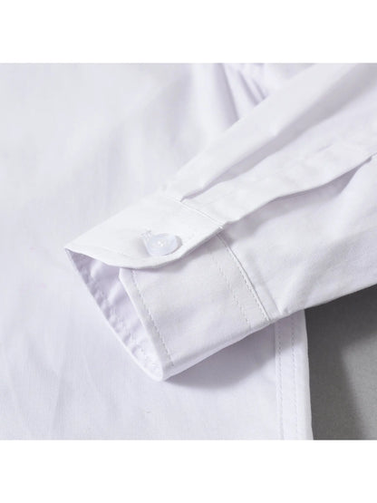 Children Long Sleeve White School Uniform Shirt