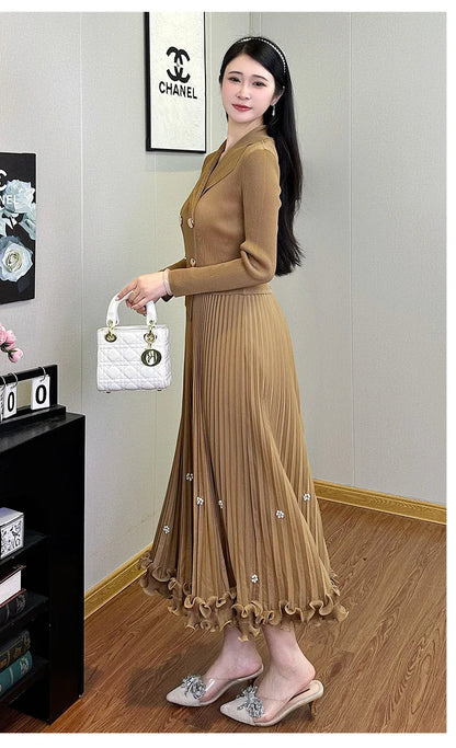 Pleated Long Dress Autumn Hot Sale Women&