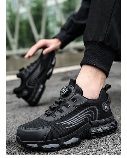 Rotating Button Unisex Safety Shoes Men For Work Sneakers Shoes Puncture-Proof Protective Women Shoes Steel Toe Work footwear