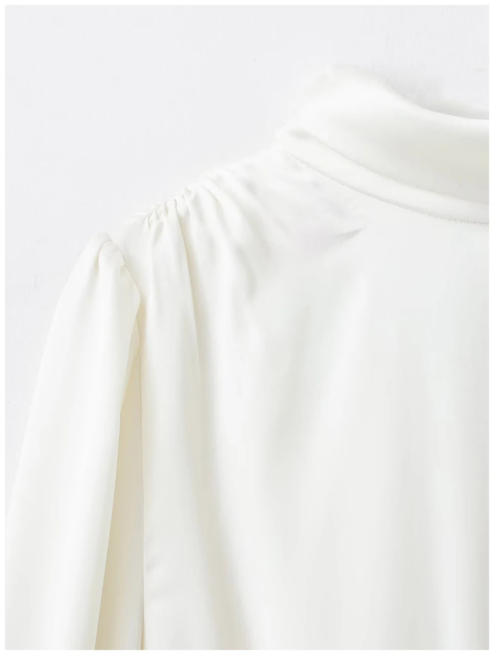 Womens Satin Textured Backless Blouse With Bow Detail Long Sleeves Elegant And Silky Women S Shirt Top For Everyday Casual Wear