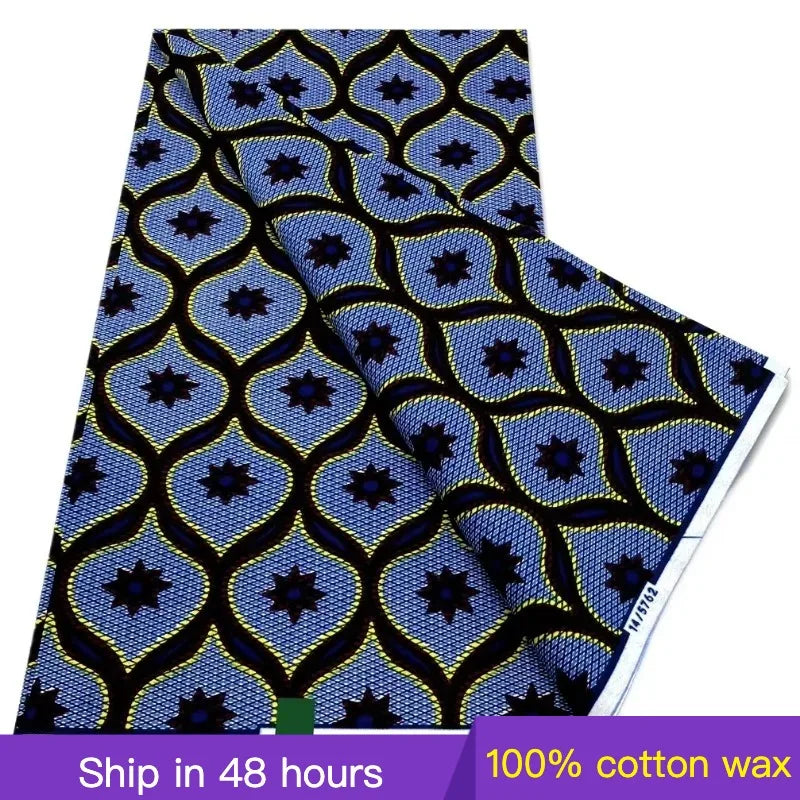100% Cotton Batik Nigeria Women Style Ankara Wax Fabric Soft Pagne 2025 New Guaranteed Veritable African Real Wax Prints Fabric