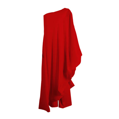 Crisluvᵀᴹ One-Shoulder Ruffle Sleeve Women’s Jumpsuit Elegant Slim Fit Aysmmetric Fashion Autumn