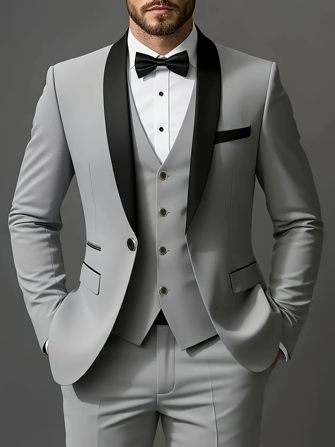 Men’s 3-Piece Suit Set – Jacket, Vest &amp; Pants for Weddings &amp; Formal Events