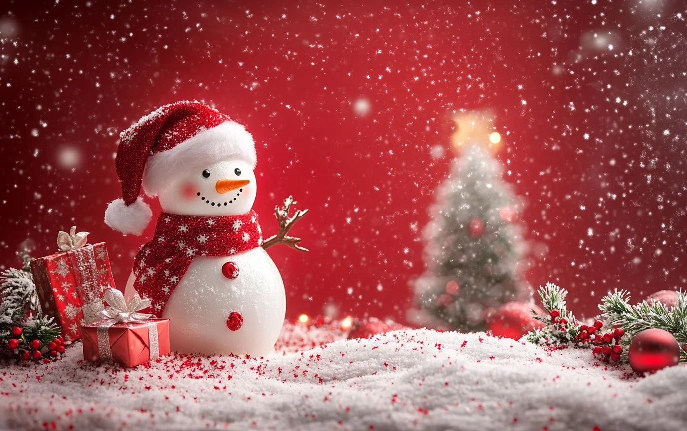 Christmas Decoration 2025 Photography Background Christmas Tree Snowman Photo Background Xmas Party Supplies Home Wall Banner
