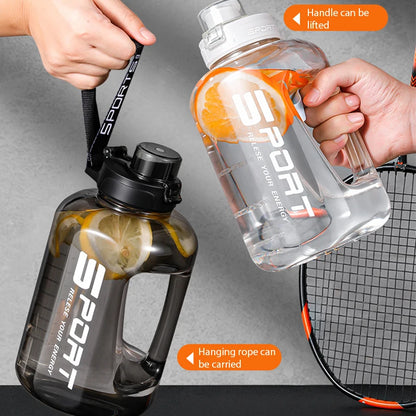 Large-Capacity Water Bottle Straw Pot Belly Cup Sports Water Bottle Ton Ton Bucket Students Portable Plastic Cup 1.2L/1.7L/2.5L