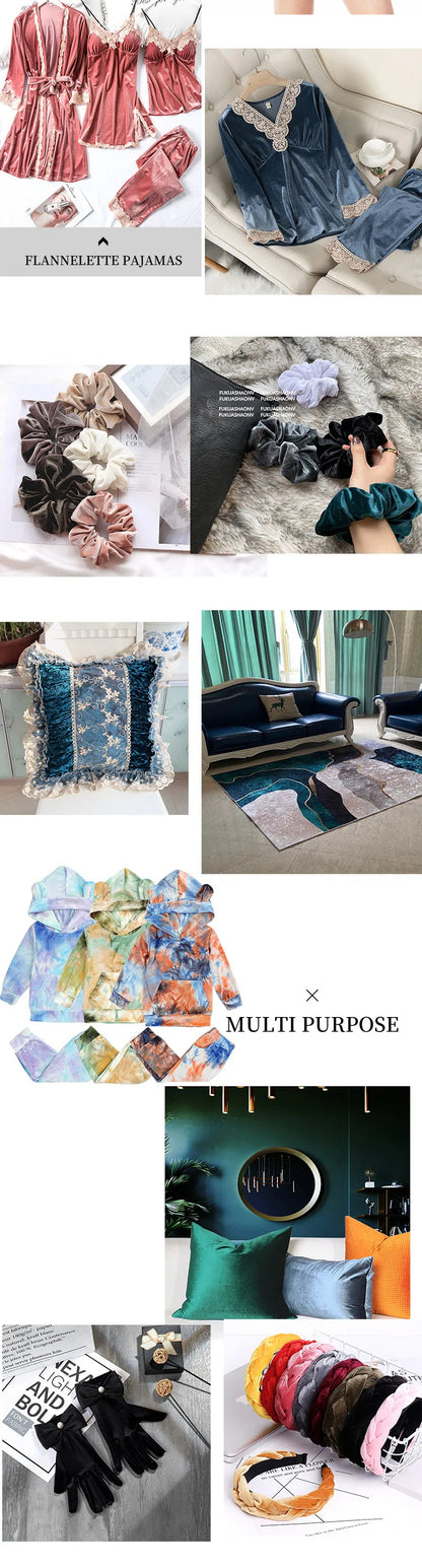 Bronzing Star Velvet Fabric By The Meter for Accessory Dress Pajamas Curtain Pillow Sofa Sewing Velour Cloth Stretch Warm Smooth