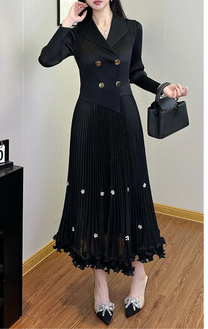 Pleated Long Dress Autumn Hot Sale Women&
