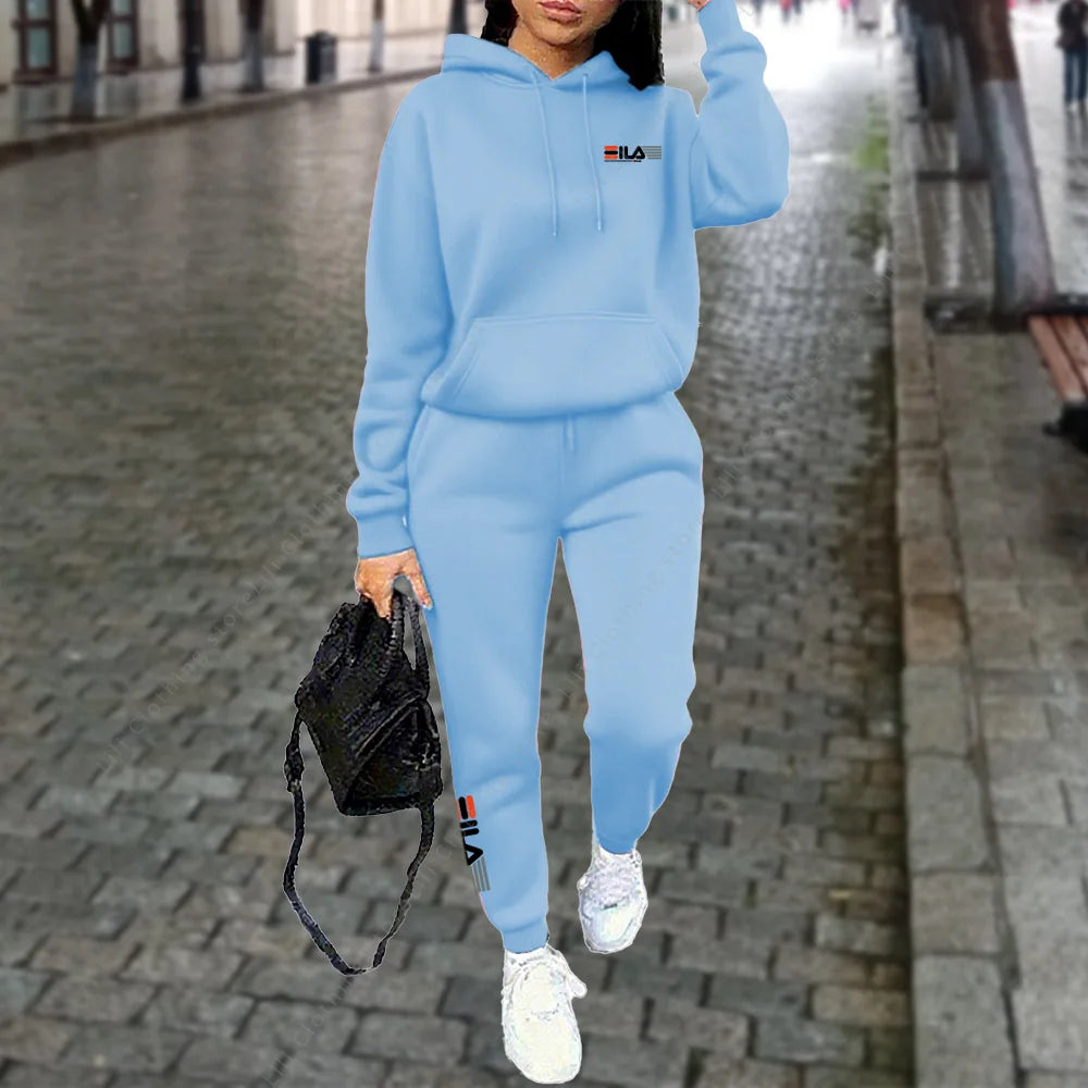 Crisluvᵀᴹ Women’s Winter Hooded Tracksuit 2-Piece Jogger Set Designer