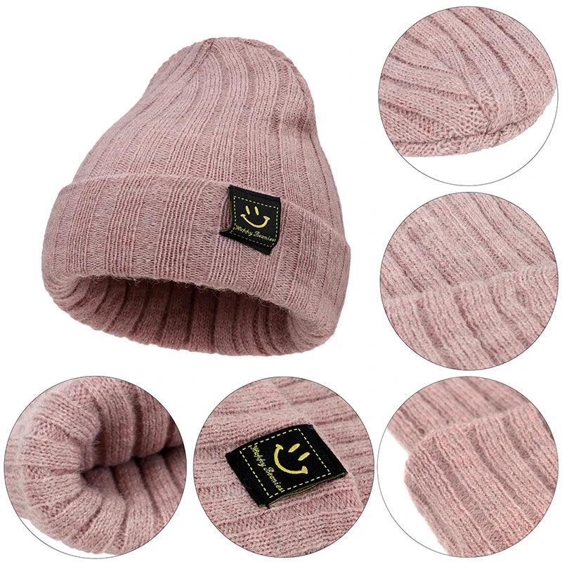 Autumn Winter Solid Color Baby Boys Girls Hat Knitted Soft Kids Beanie Cap For 0-6 Month Newborn Toddler Windproof Warm Hat 2025