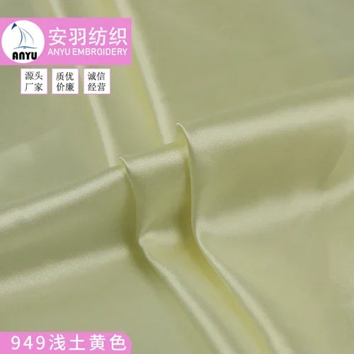 Stretch Satin Fabric By The Meter for Cheongsam Hanfu Dresses Sewing Plain Soft Skin-friendly High-density Cloth Thin Breathable