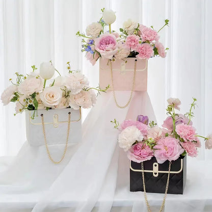 Flower Tote Bag Portable Foldable Long Lasting Universal Present Packing Rose Flower Box Party Gift Box Wedding Valentine&