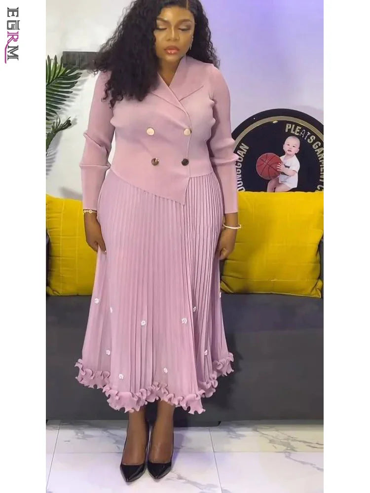 Pleated Long Dress Autumn Hot Sale Women&