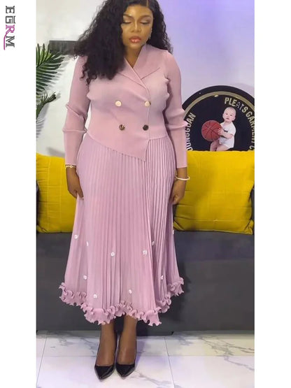 Pleated Long Dress Autumn Hot Sale Women&