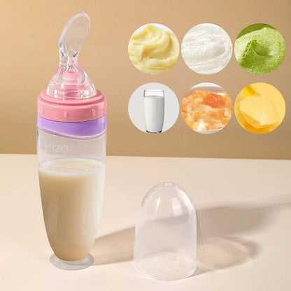 120ml Infant Silicone Food Squeeze Feeder with Spoon