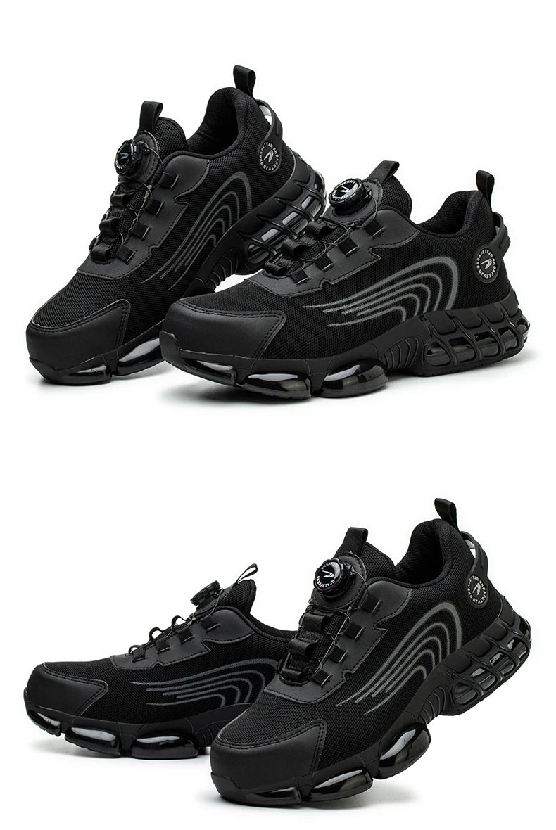 Rotating Button Unisex Safety Shoes Men For Work Sneakers Shoes Puncture-Proof Protective Women Shoes Steel Toe Work footwear