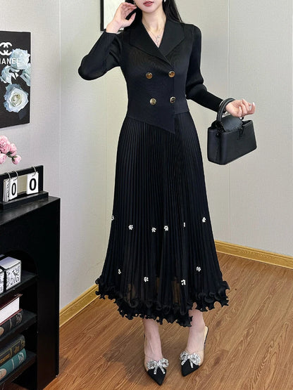 Pleated Long Dress Autumn Hot Sale Women&