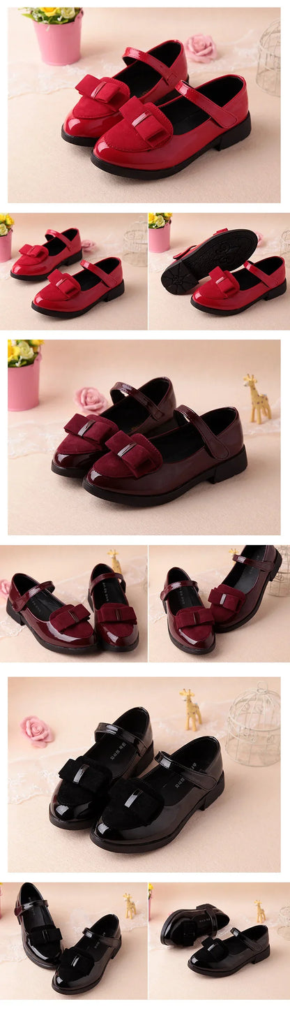 Girls Flats Children Princess Shoes With Bow-knot Sweet Kids Mary Janes Elegant Classic British Style Fashion 2024 Autumn 27-38