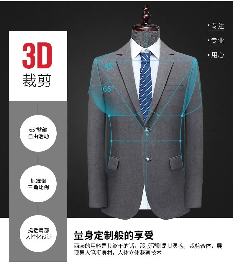 Crisluvᵀᴹ Men’s 8XL Business Suit Set – Slim Fit Blazer &amp; Pants