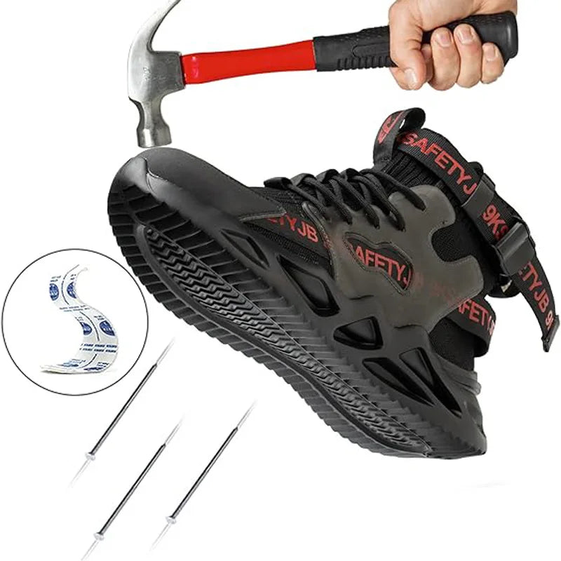 Steel Toe Safety Shoes Men Women Work Safety Boots Lightweight Breathable Comfortable Industrial Construction Sneakers Men Boots