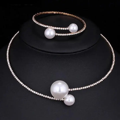 Crisluv™ Wedding Pearl Necklace, Bracelet &amp; Earrings Set