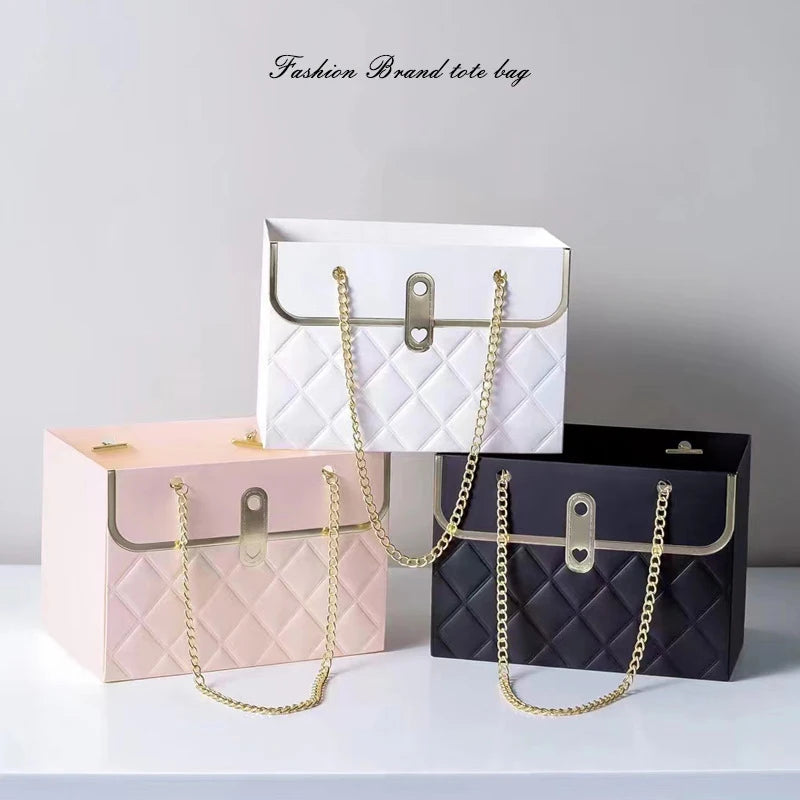 Flower Tote Bag Portable Foldable Long Lasting Universal Present Packing Rose Flower Box Party Gift Box Wedding Valentine&
