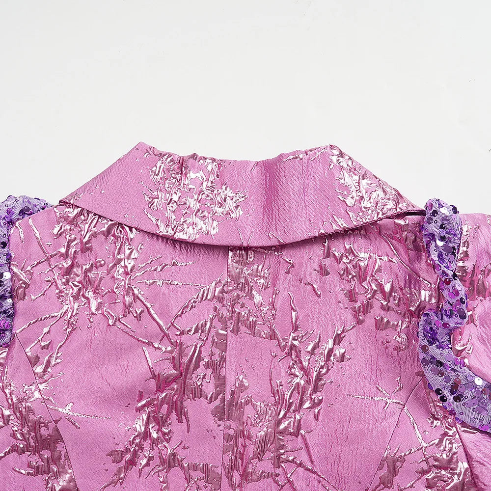Luxury Sequin Coat Dress Set