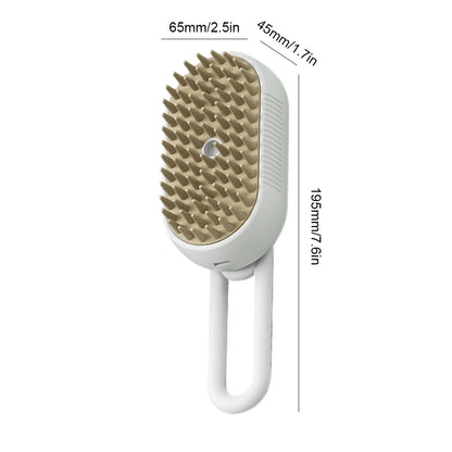Crisluvᵀᴹ 3-in-1 Pet Steam Brush – USB Rechargeable Cat &amp; Dog Grooming Comb