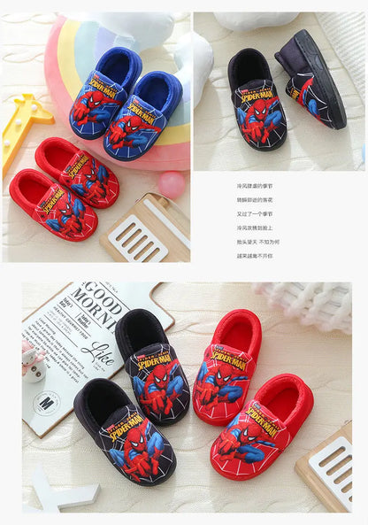 Cartoon Printed Spider-man Cotton Slippers For Children&